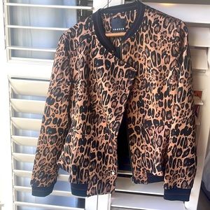Trouvé peplum leopard print jacket